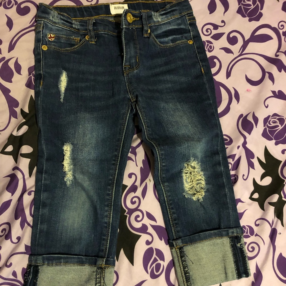 Hudson distressed Capri Jeans